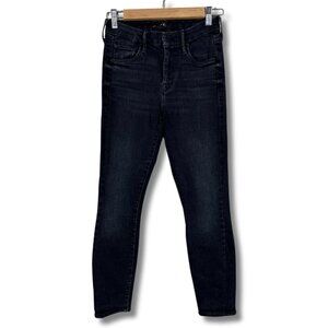 Mother Looker Jeans Mid Rise Skinny Black Denim Night Hawk Women's Size 23